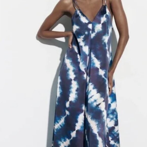 Zara Tie Dye Midi Slip Dress XS/S - Picture 1 of 6
